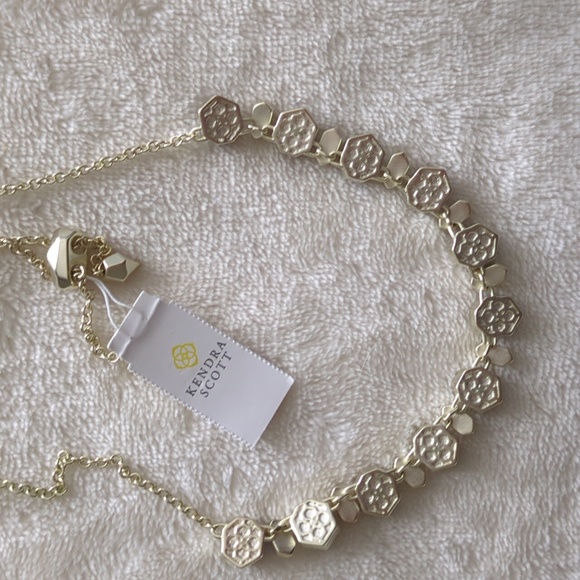 NEW Kendra Scott Tammy Custom Color Bar Necklace Gold Cobalt Blue Adjustable - Picture 8 of 14